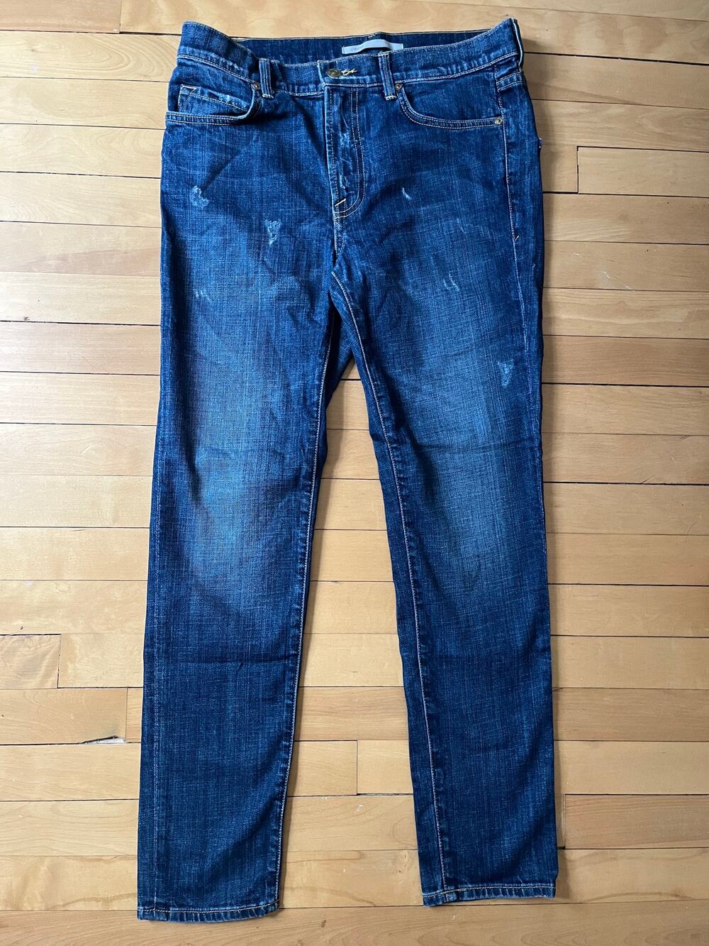 👖☕️ Vince Cropped Slacker Jeans Deep Vintage Wash Size 26 Relaxed Fit